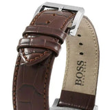 Buy Shop Hugo Boss Jet Chronograph Quartz Silver Dial Brown Leather Strap Watch For Men - HB1513280 USA Online