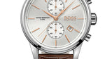 Buy Shop Hugo Boss Jet Chronograph Quartz Silver Dial Brown Leather Strap Watch For Men - HB1513280 USA Online