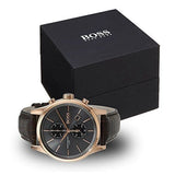 Buy Shop Hugo Boss Jet Grey Dial Brown Leather Strap Watch for Men - 1513281 USA Online