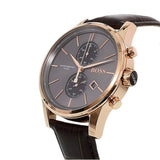 Buy Shop Hugo Boss Jet Grey Dial Brown Leather Strap Watch for Men - 1513281 USA Online