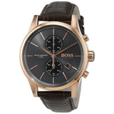 Buy Shop Hugo Boss Jet Grey Dial Brown Leather Strap Watch for Men - 1513281 USA Online