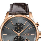 Buy Shop Hugo Boss Jet Grey Dial Brown Leather Strap Watch for Men - 1513281 USA Online