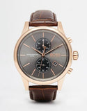 Buy Shop Hugo Boss Jet Grey Dial Brown Leather Strap Watch for Men - 1513281 USA Online