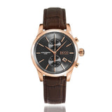 Buy Shop Hugo Boss Jet Grey Dial Brown Leather Strap Watch for Men - 1513281 USA Online