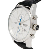 Buy Shop Hugo Boss Jet Silver Dial Black Leather Strap Watch for Men - 1513282 USA Online