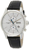 Buy Shop Hugo Boss Jet Silver Dial Black Leather Strap Watch for Men - 1513282 USA Online
