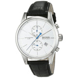 Buy Shop Hugo Boss Jet Silver Dial Black Leather Strap Watch for Men - 1513282 USA Online