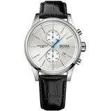 Buy Shop Hugo Boss Jet Silver Dial Black Leather Strap Watch for Men - 1513282 USA Online
