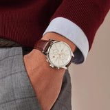 Buy Shop Hugo Boss Jet White Dial Brown Leather Strap Watch for Men - 1513280 USA Online