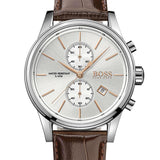 Buy Shop Hugo Boss Jet White Dial Brown Leather Strap Watch for Men - 1513280 USA Online