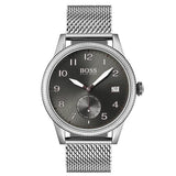 Buy Shop Hugo Boss Legacy Grey Dial Silver Mesh Bracelet Watch for Men - 1513673 USA Online