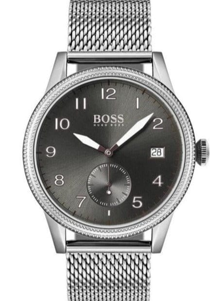Buy Shop Hugo Boss Legacy Grey Dial Silver Mesh Bracelet Watch for Men - 1513673 USA Online