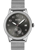 Buy Shop Hugo Boss Legacy Grey Dial Silver Mesh Bracelet Watch for Men - 1513673 USA Online