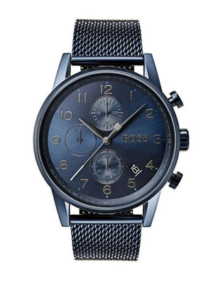 Buy Shop Hugo Boss Navigator Chronograph Blue Dial Blue Mesh Bracelet Watch for Men - 1513538 USA Online