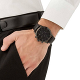 Buy Shop Hugo Boss Blackout Chronograph Black Dial Black Leather Strap Watch For Men - HB1512567 USA Online