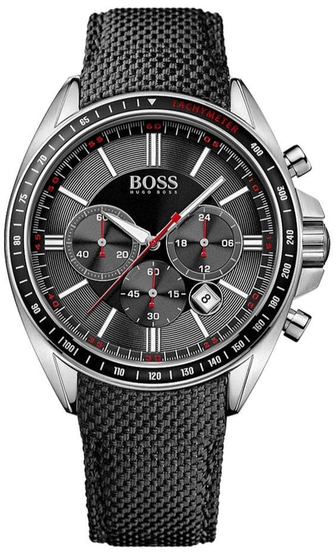 Buy Shop Hugo Boss Driver Black Dial Black Leather Strap Watch for Men -1513087 USA Online