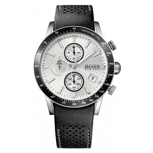 Buy Shop Hugo Boss Rafale Chronograh Quartz White Dial Black Leather Strap Watch For Men - HB1513403 USA Online