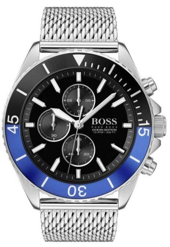 Buy Shop Hugo Boss Ocean Edition Black Dial Silver Mesh Strap Watch for Men - 1513742 USA Online