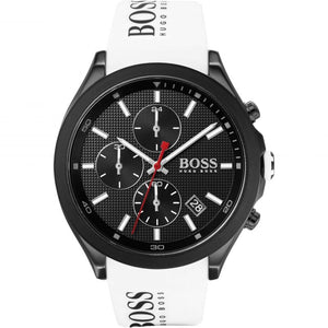 Buy Shop Hugo Boss Velocity Chronograph Black Dial White Rubber Strap Watch for Men - 1513718 USA Online
