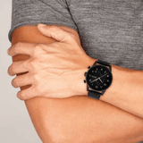 Buy Shop Hugo Boss Navigator Black Dial Black Leather Strap Watch for Men - 1513497 USA Online