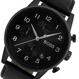 Buy Shop Hugo Boss Navigator Black Dial Black Leather Strap Watch for Men - 1513497 USA Online