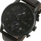 Buy Shop Hugo Boss Navigator Black Dial Black Leather Strap Watch for Men - 1513497 USA Online