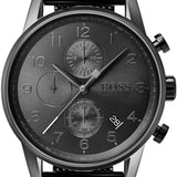 Buy Shop Hugo Boss Navigator Black Dial Black Leather Strap Watch for Men - 1513497 USA Online