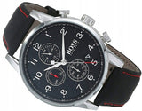 Buy Shop Hugo Boss Navigator Black Dial Black Leather Strap Watch for Men - 1513535 USA Online