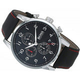 Buy Shop Hugo Boss Navigator Black Dial Black Leather Strap Watch for Men - 1513535 USA Online
