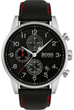 Buy Shop Hugo Boss Navigator Black Dial Black Leather Strap Watch for Men - 1513535 USA Online