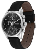 Buy Shop Hugo Boss Navigator Black Dial Black Leather Strap Watch for Men - 1513678 USA Online