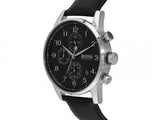Buy Shop Hugo Boss Navigator Black Dial Black Leather Strap Watch for Men - 1513678 USA Online
