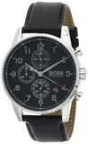 Buy Shop Hugo Boss Navigator Black Dial Black Leather Strap Watch for Men - 1513678 USA Online