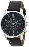 Buy Shop Hugo Boss Navigator Black Dial Black Leather Strap Watch for Men - 1513678 USA Online