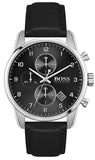 Buy Shop Hugo Boss Navigator Black Dial Black Leather Strap Watch for Men - 1513678 USA Online