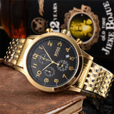 Buy Shop Hugo Boss Navigator Black Dial Gold Steel Strap Watch for Men - 1513531 USA Online