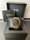 Buy Shop Hugo Boss Navigator Black Dial Gold Steel Strap Watch for Men - 1513531 USA Online