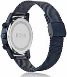 Buy Shop Hugo Boss Navigator Chronograph Blue Dial Blue Mesh Bracelet Watch for Men - 1513538 USA Online