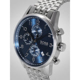 Buy Shop Hugo Boss Navigator Chronograph Blue Dial Silver Steel Strap Watch for Men - 1513498 USA Online