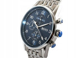 Buy Shop Hugo Boss Navigator Chronograph Blue Dial Silver Steel Strap Watch for Men - 1513498 USA Online