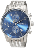 Buy Shop Hugo Boss Navigator Chronograph Blue Dial Silver Steel Strap Watch for Men - 1513498 USA Online