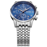 Buy Shop Hugo Boss Navigator Chronograph Blue Dial Silver Steel Strap Watch for Men - 1513498 USA Online