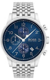 Buy Shop Hugo Boss Navigator Chronograph Blue Dial Silver Steel Strap Watch for Men - 1513498 USA Online