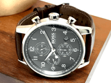 Buy Shop Hugo Boss Navigator Grey Dial Brown Leather Strap Watch for Men - 1513494 USA Online