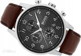 Buy Shop Hugo Boss Navigator Grey Dial Brown Leather Strap Watch for Men - 1513494 USA Online