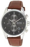 Buy Shop Hugo Boss Navigator Grey Dial Brown Leather Strap Watch for Men - 1513494 USA Online