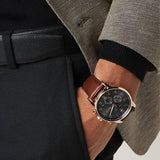 Buy Shop Hugo Boss Navigator Grey Dial Brown Leather Strap Watch for Men - 1513496 USA Online