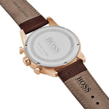 Buy Shop Hugo Boss Navigator Grey Dial Brown Leather Strap Watch for Men - 1513496 USA Online