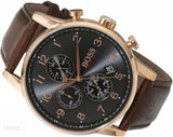 Buy Shop Hugo Boss Navigator Grey Dial Brown Leather Strap Watch for Men - 1513496 USA Online