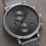 Buy Shop Hugo Boss Navigator Grey Dial Grey Mesh Bracelet Watch for Men - 1513674 USA Online